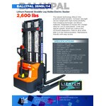 Ballymore 2,600 lb. Steel Battery-Powered Straddle Leg Fork Stacker with 114 Ballymore 2,600 lb. Steel Battery-Powered Straddle Leg Fork Stacker with 114