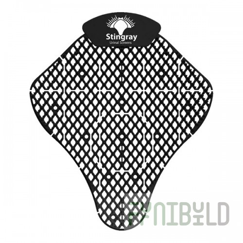 WizKid Stingray STGRY-BLK/F Black Forest Scent Urinal Screen - 6/Case