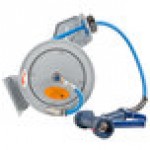 T&S B-7112-02 Wall Mounted Hose Reel with 15' Hose, 7.69 GPM Spray Gun, and Swivel