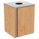Lakeside 3410HRM Rectangular Stainless Steel Waste Station with Top Access and Hard Rock Maple Laminate Finish - 26 1/2 Lakeside 3410HRM Rectangular Stainless Steel Waste Station with Top Access and Hard Rock Maple Laminate Finish - 26 1/2