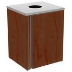 Lakeside 3410HRM Rectangular Stainless Steel Waste Station with Top Access and Hard Rock Maple Laminate Finish - 26 1/2 Lakeside 3410HRM Rectangular Stainless Steel Waste Station with Top Access and Hard Rock Maple Laminate Finish - 26 1/2