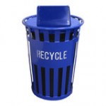 Witt Industries Oakley Eco M3601LF-SWT-BK 36 Gallon Black Outdoor Landfill Receptacle with Swing Top Lid
