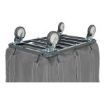 R&B Wire Products, Inc. 12 Bushel Gray Fully Sewn Antimicrobial Vinyl Basket Truck with Bumper and Swivel Casters 412SOBC/ANTI/GRY