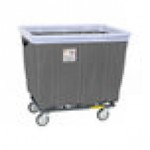 R&B Wire Products, Inc. 12 Bushel Gray Fully Sewn Antimicrobial Vinyl Basket Truck with Bumper and Swivel Casters 412SOBC/ANTI/GRY