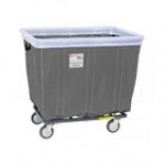 R&B Wire Products, Inc. 12 Bushel Gray Fully Sewn Antimicrobial Vinyl Basket Truck with Bumper and Swivel Casters 412SOBC/ANTI/GRY