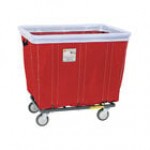 R&B Wire Products, Inc. 12 Bushel Gray Fully Sewn Antimicrobial Vinyl Basket Truck with Bumper and Swivel Casters 412SOBC/ANTI/GRY
