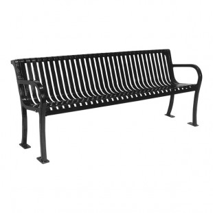 Ultra Site Lexington 4' Black Slat Bench with Backrest 51 Ultra Site Lexington 4' Black Slat Bench with Backrest 51