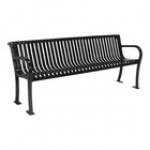 Ultra Site Lexington 4' Black Slat Bench with Backrest 51 Ultra Site Lexington 4' Black Slat Bench with Backrest 51