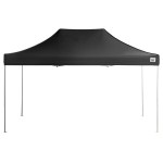 Backyard Pro Courtyard Series 10' x 15' Black Straight Leg Heavy-Duty Aluminum Instant Pop-Up Canopy Tent Backyard Pro Courtyard Series 10' x 15' Black Straight Leg Heavy-Duty Aluminum Instant Pop-Up Canopy Tent