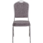 Flash Furniture FD-C01-S-12-GG Hercules Herringbone Fabric Crown Back Stackable Banquet Chair with Silver Frame Flash Furniture FD-C01-S-12-GG Hercules Herringbone Fabric Crown Back Stackable Banquet Chair with Silver Frame
