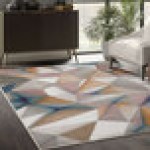 Abani Arto Collection 3' x 5' Multicolor Contemporary Abstract 3D Geometric Area Rug