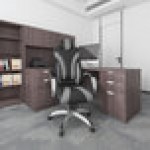 Boss Black / Gray CaressoftPlus Vinyl High-Back Executive / Gaming Chair with Padded Hinged Arms and Synchro-Tilt Mechanism Boss Black / Gray CaressoftPlus Vinyl High-Back Executive / Gaming Chair with Padded Hinged Arms and Synchro-Tilt Mechanism