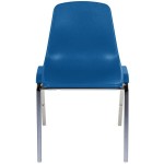 National Public Seating 8125 Chrome Metal Stacking Chair with Blue Poly Shell Back and Seat National Public Seating 8125 Chrome Metal Stacking Chair with Blue Poly Shell Back and Seat