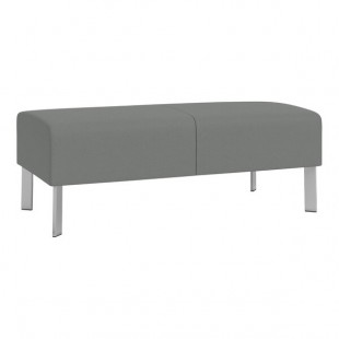 Lesro Luxe Lounge Series Open House Asteroid Fabric 2-Seat Bench with Steel Legs Lesro Luxe Lounge Series Open House Asteroid Fabric 2-Seat Bench with Steel Legs