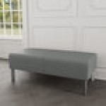 Lesro Luxe Lounge Series Open House Asteroid Fabric 2-Seat Bench with Steel Legs