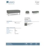 Lesro Luxe Lounge Series Open House Asteroid Fabric 2-Seat Bench with Steel Legs