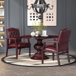 Boss B959-BY Ivy League Burgundy Oxblood Vinyl Executive Guest Chair with Mahogany Finish