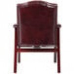 Boss B959-BY Ivy League Burgundy Oxblood Vinyl Executive Guest Chair with Mahogany Finish