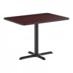 Lancaster Table & Seating Boomerang Black Finish Chair with Dark Brown Vinyl Seat and Antique Walnut Wood Back - Unassembled