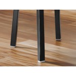 Lancaster Table & Seating Boomerang Black Finish Chair with Dark Brown Vinyl Seat and Antique Walnut Wood Back - Unassembled