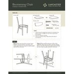 Lancaster Table & Seating Boomerang Black Finish Chair with Dark Brown Vinyl Seat and Antique Walnut Wood Back - Unassembled