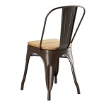 Lancaster Table & Seating Alloy Copper Indoor Cafe Chair with Natural Wood Seat