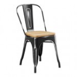 Lancaster Table & Seating Alloy Copper Indoor Cafe Chair with Natural Wood Seat
