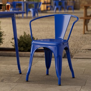 Lancaster Table & Seating Alloy Blue Quartz Outdoor Arm Chair Lancaster Table & Seating Alloy Blue Quartz Outdoor Arm Chair