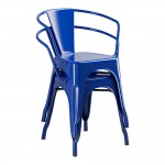 Lancaster Table & Seating Alloy Blue Quartz Outdoor Arm Chair Lancaster Table & Seating Alloy Blue Quartz Outdoor Arm Chair