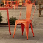 Lancaster Table & Seating Alloy Amber Orange Outdoor Cafe Chair