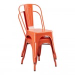 Lancaster Table & Seating Alloy Amber Orange Outdoor Cafe Chair