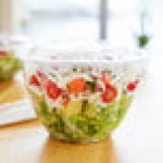 Eco-Products EP-SB48 48 oz. Clear Compostable Plastic Salad Bowl with Lid - 150/Case