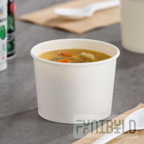 Choice 12 oz. White Double Poly-Coated Paper Food Cup - 50/Pack