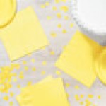 Creative Converting 139180135 Mimosa Yellow 2-Ply 1/4 Fold Luncheon Napkin - 600/Case Creative Converting 139180135 Mimosa Yellow 2-Ply 1/4 Fold Luncheon Napkin - 600/Case