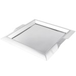 Vollrath 82090 Square Stainless Steel Serving Tray with Handles - 11 3/4