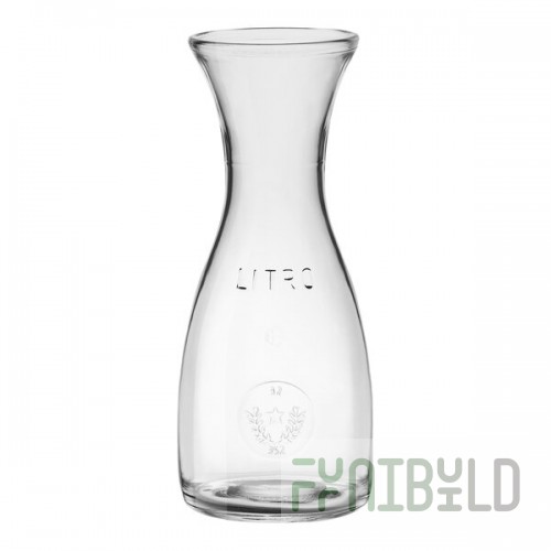 Bormioli Rocco Misura from Steelite International 40 oz. Glass Carafe with 33.8 oz. Fill Line - 6/Case