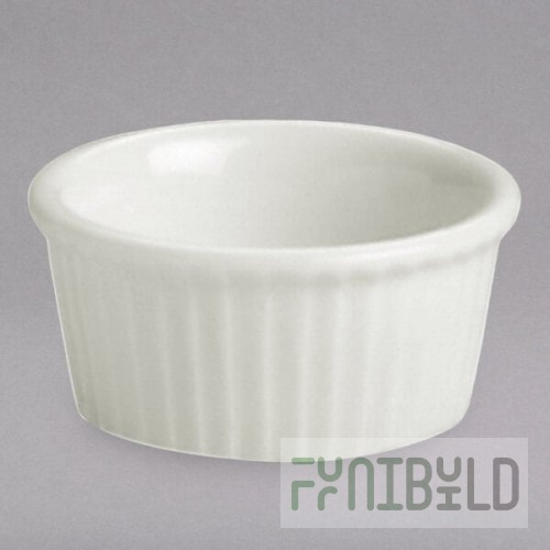 Hall China from Steelite International HL8440AWHA Ivory (American White) 2 oz. Fluted Ramekin - 36/Case