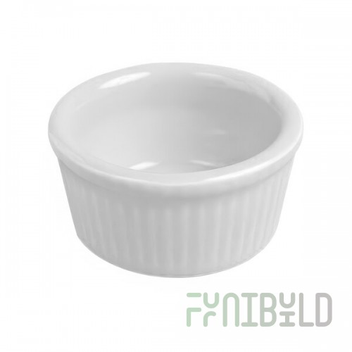Hall China from Steelite International HL8340ABWA Bright White 2.75 oz. Fluted Ramekin - 36/Case