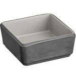 Acopa Apollo 2 oz. Matte Gray and Black Square Melamine Sauce Cup - 24/Pack