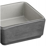 Acopa Apollo 2 oz. Matte Gray and Black Square Melamine Sauce Cup - 24/Pack