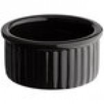 Acopa Apollo 2 oz. Matte Gray and Black Square Melamine Sauce Cup - 24/Pack