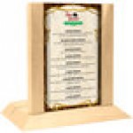 Menu Solutions WDAFR-B Natural Wood Menu Holder / Tent with 5