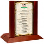 Menu Solutions WDAFR-B Natural Wood Menu Holder / Tent with 5