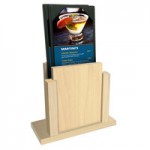 Menu Solutions WDAFR-B Natural Wood Menu Holder / Tent with 5