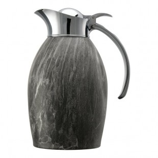Service Ideas Nicollet 33.8 oz. Gray Marble Stainless Steel Insulated Carafe / Server with Flip Top Lid NIC10BSGM