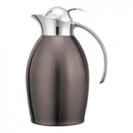 Service Ideas Nicollet 20 oz. Brushed Stainless Steel Insulated Carafe / Server with Push Button Lid NIC06BSPB