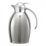 Service Ideas Nicollet 20 oz. Brushed Stainless Steel Insulated Carafe / Server with Push Button Lid NIC06BSPB