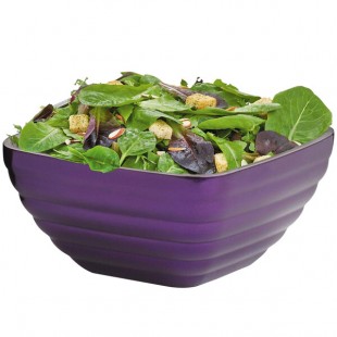 Vollrath 4763765 Double Wall Square Beehive 8.2 Qt. Serving Bowl - Passion Purple