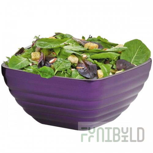 Vollrath 4763765 Double Wall Square Beehive 8.2 Qt. Serving Bowl - Passion Purple