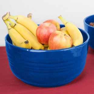 TableCraft CW3180CBL 6.75 Qt. Cobalt Blue Cast Aluminum Fruit Bowl